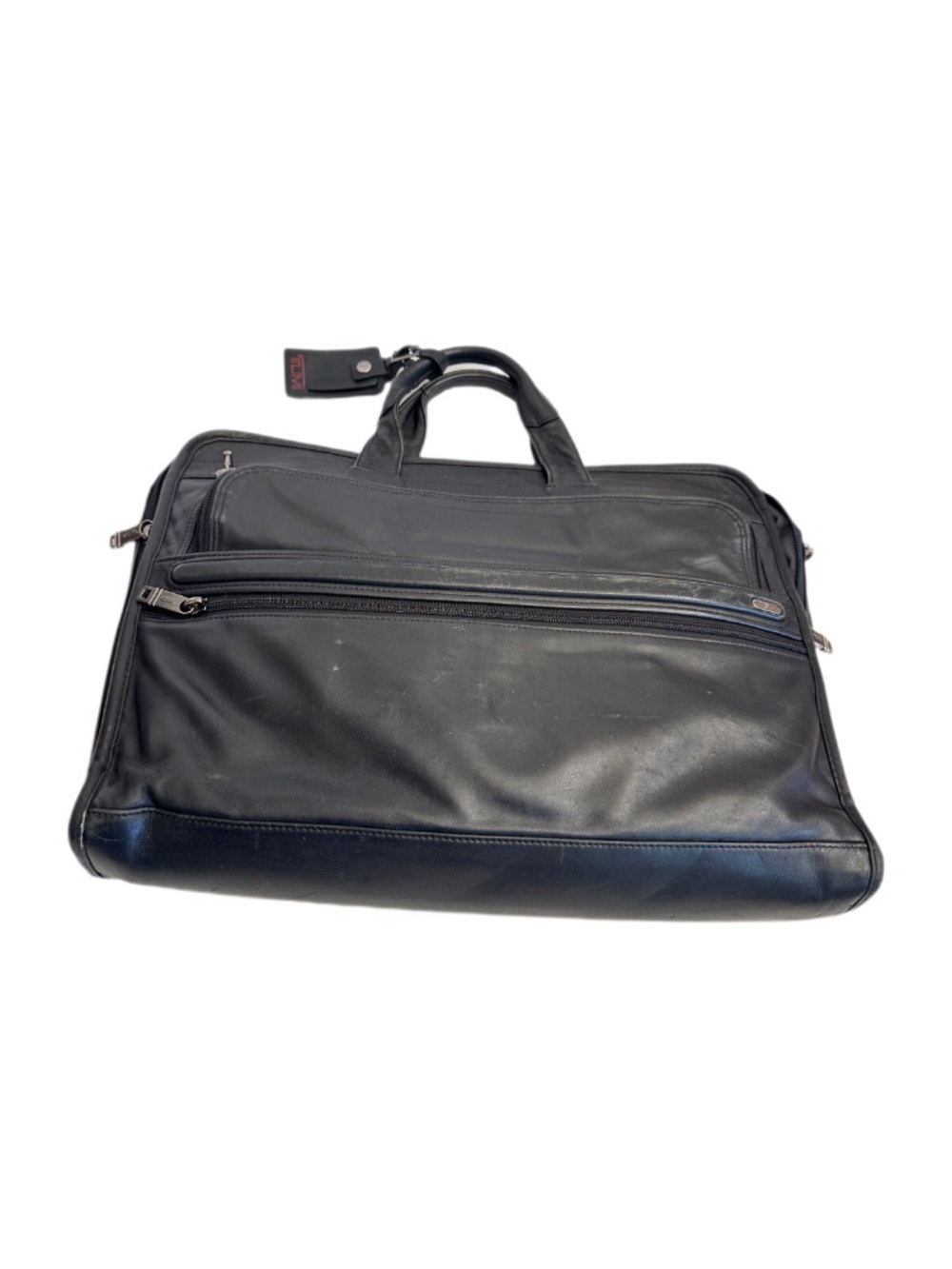 Tumi Leather Organizer Computer Brief Case 12"x 16"x 4.0" Accessory Bags - Black
